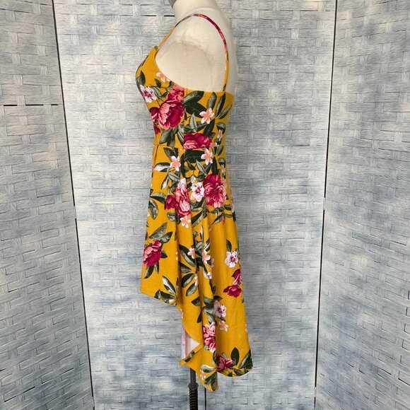 Derek Heart Floral Romper Dress Spaghetti Strap High  low Multi color size M - Picture 2 of 8